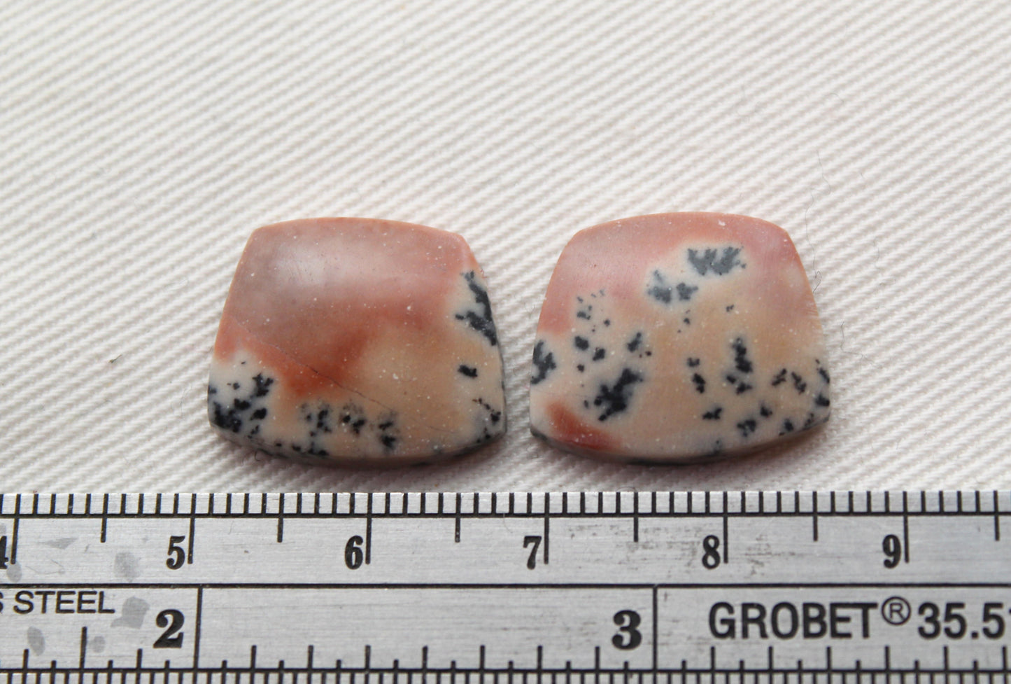 Small Dendritic Jasper Cabochon Pair Gemstone