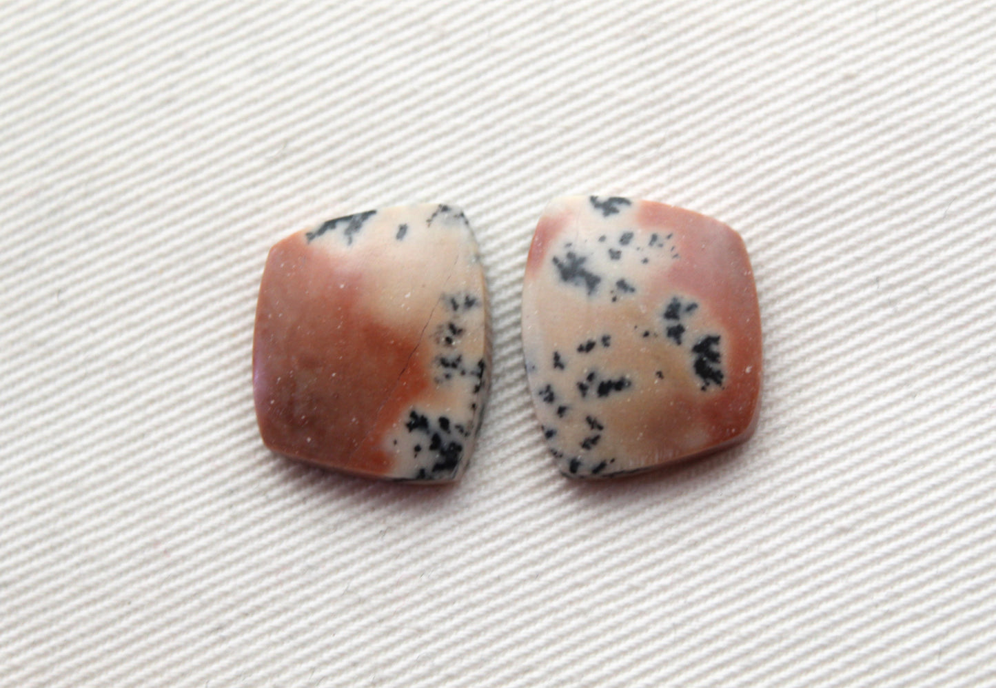 Small Dendritic Jasper Cabochon Pair Gemstone