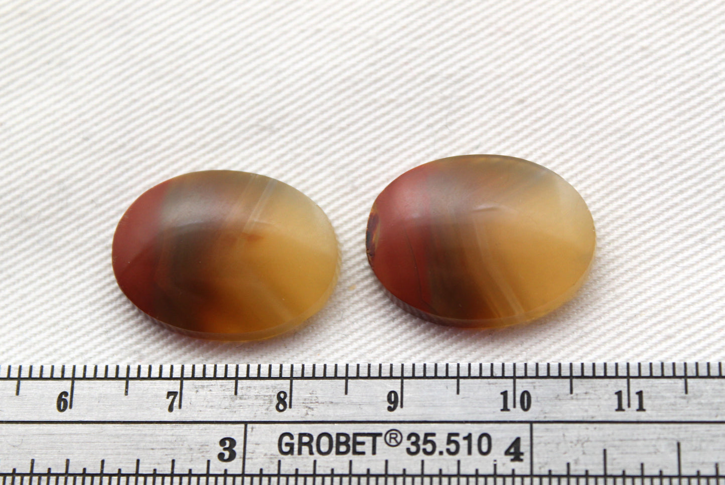 Pair Indonesian Agate Cabochons gemstone natural Oval
