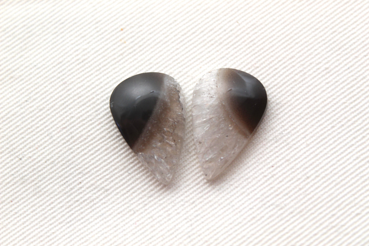 Small Pair Indonesian Timor Agate Cabochons gemstone natural