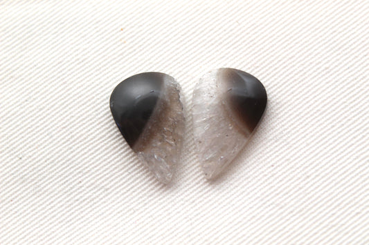 Small Pair Indonesian Timor Agate Cabochons gemstone natural