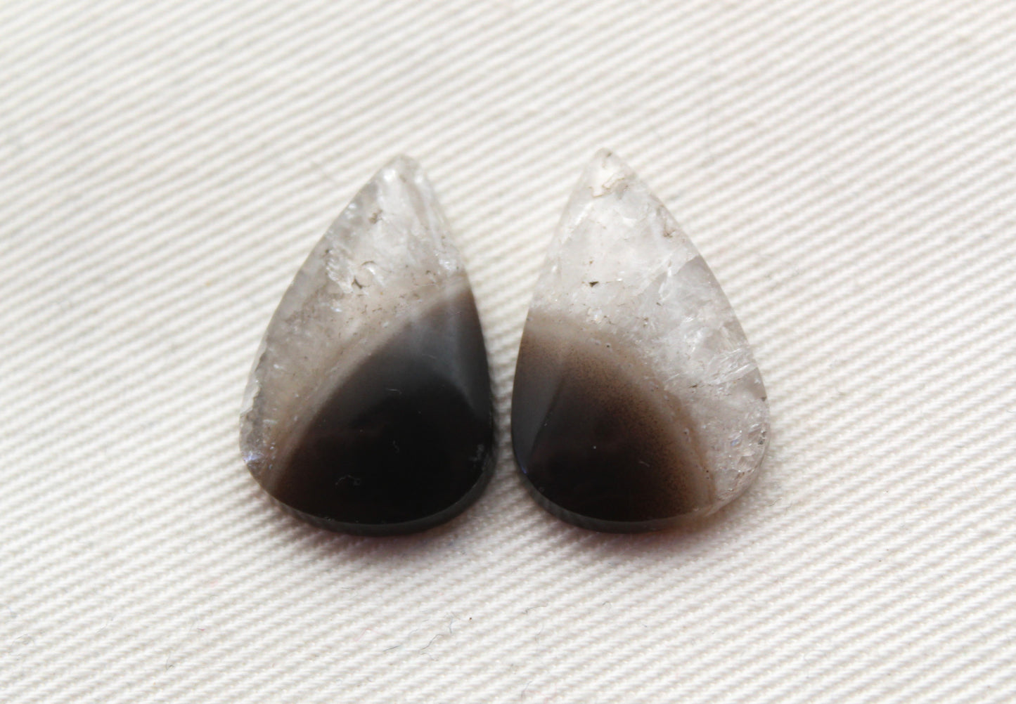 Small Pair Indonesian Timor Agate Cabochons gemstone natural