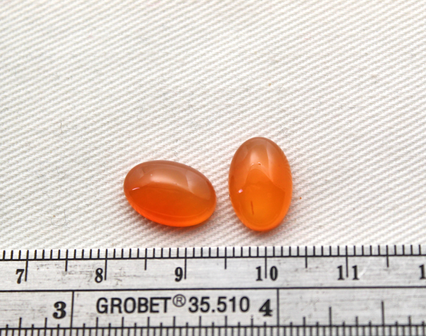 TWO Oval Carnelian Cabochons 8X12MM