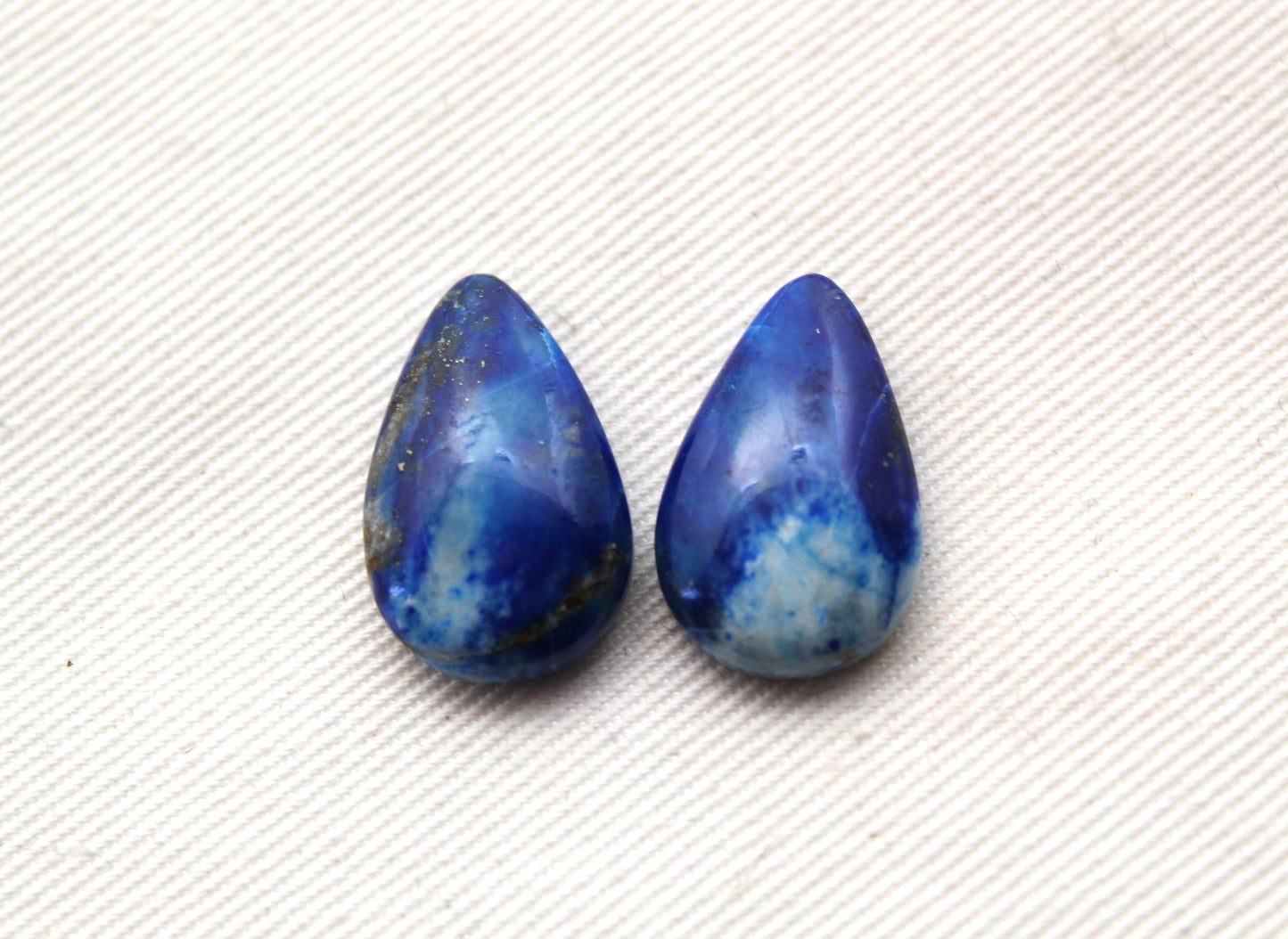 Paire de cabochons Lapis Lazuli Pierres précieuses Croix 12X16MM