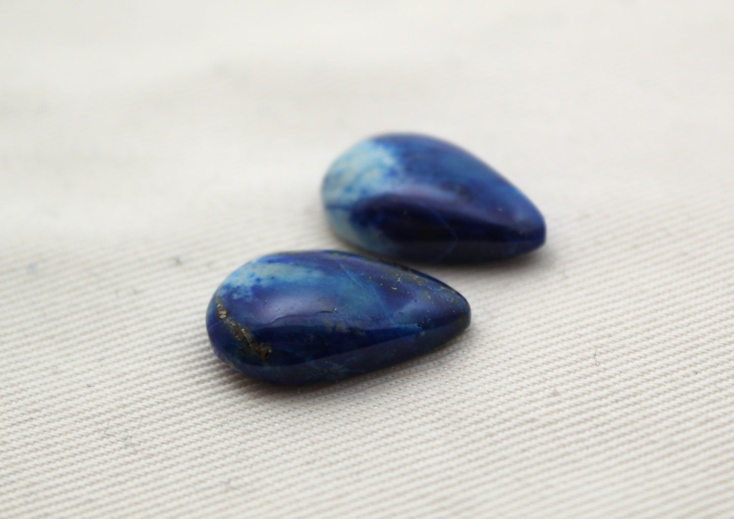 Paire de cabochons Lapis Lazuli Pierres précieuses Croix 12X16MM