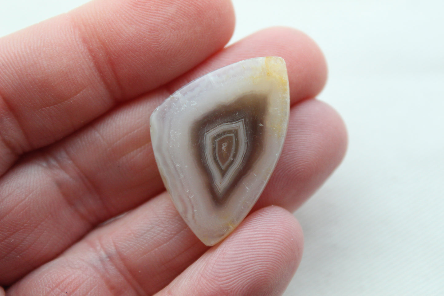 Banded Agate Cabochon Gemstone brown white