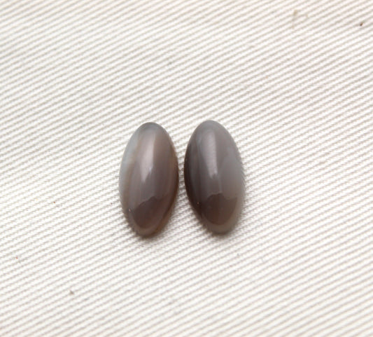 Paire d'Agates du Botswana cabochon Pierre gemme ovale 8x16MM