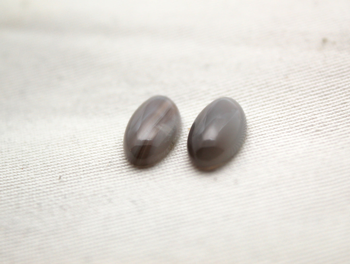 Paire d'Agates du Botswana cabochon Pierre gemme ovale 8x16MM