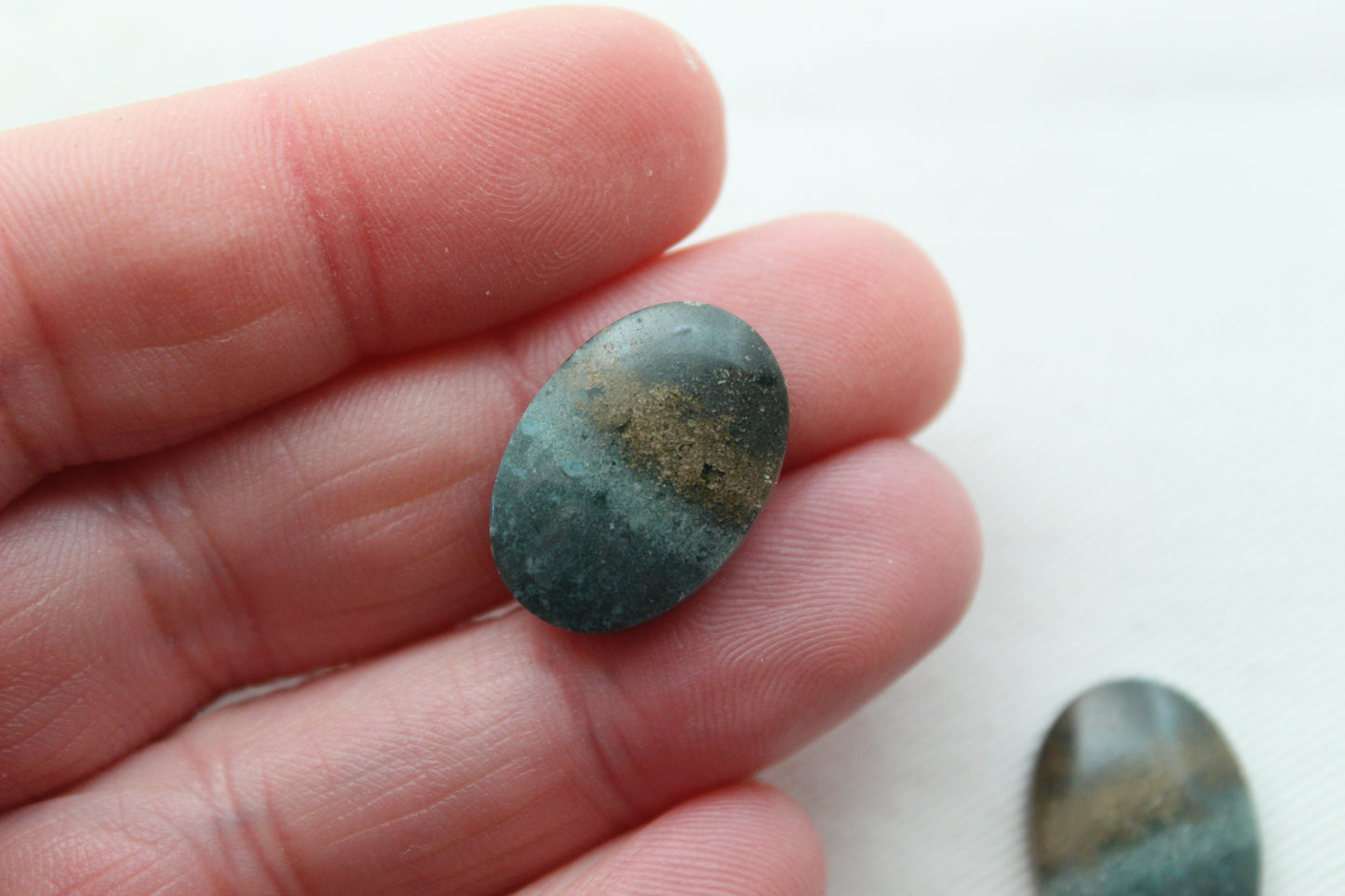 Small Neela Terra Jasper Cabochon Pair Gemstone Green