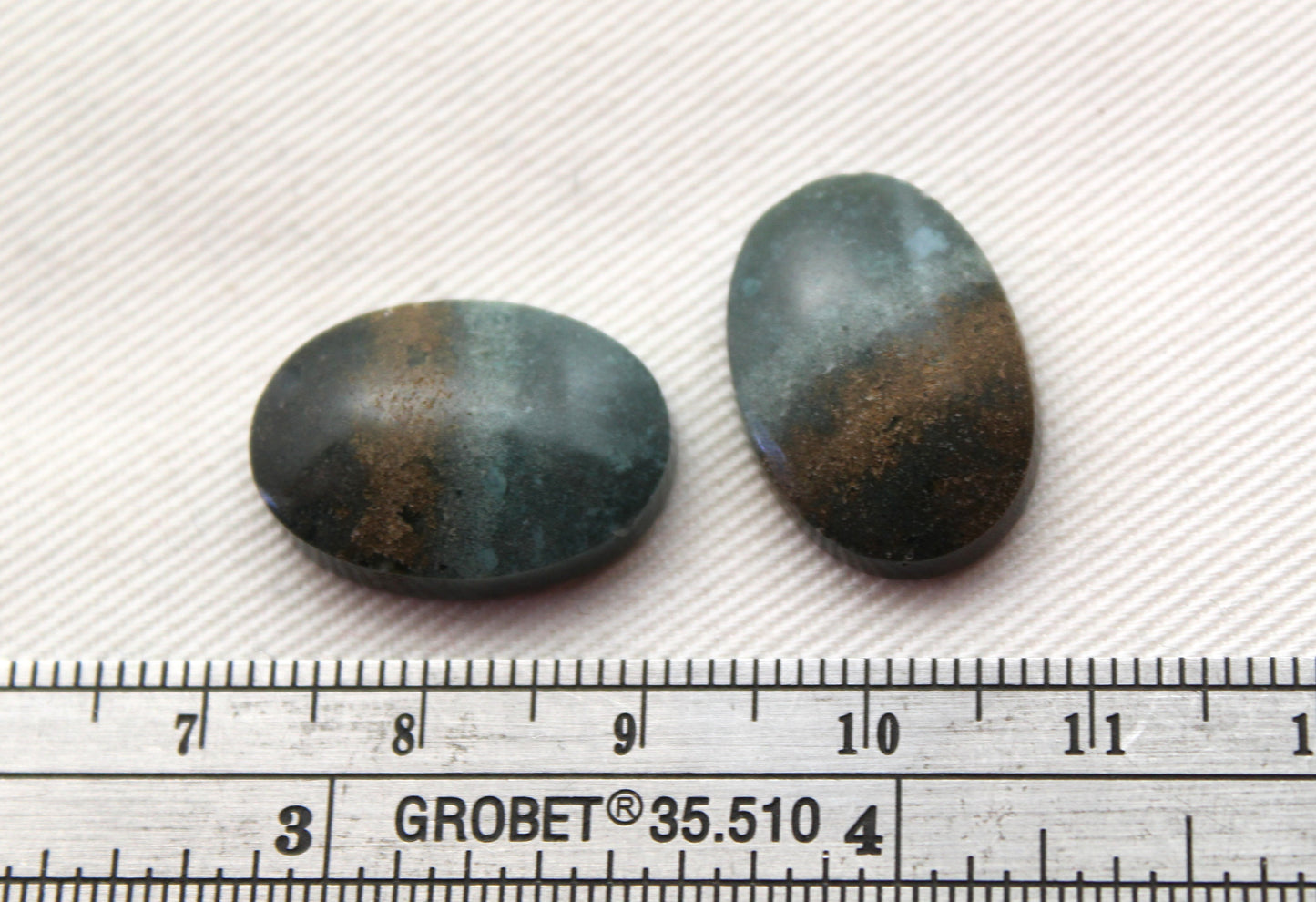 Small Neela Terra Jasper Cabochon Pair Gemstone Green