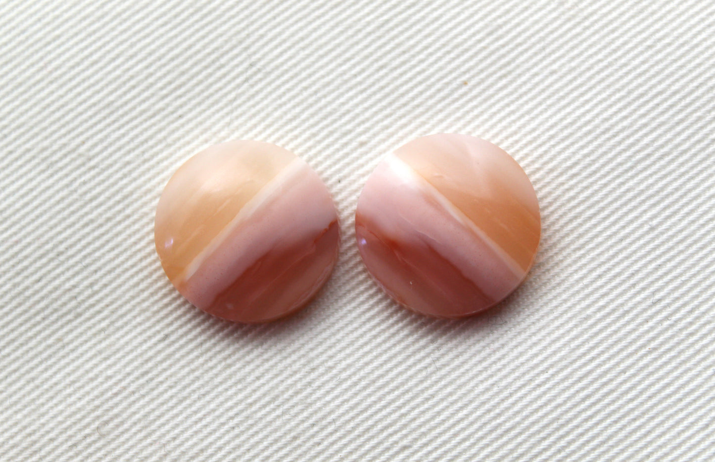 Pair Indonesian Timor Agate Cabochons gemstone natural round 17MM
