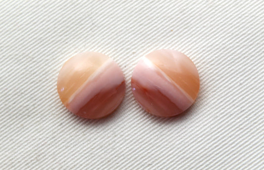 Pair Indonesian Timor Agate Cabochons gemstone natural round 17MM