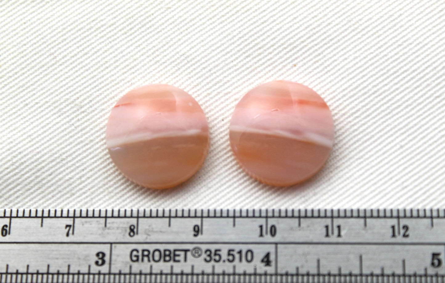 Pair Indonesian Timor Agate Cabochons gemstone natural round 17MM
