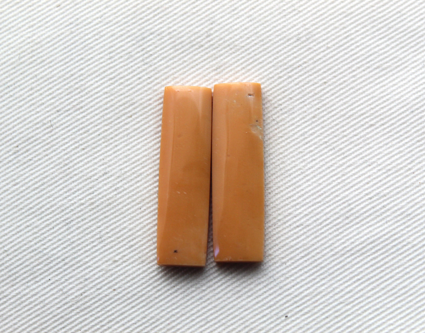 Yellow Chrysoprase Cabochon Pair Gemstone rectangle