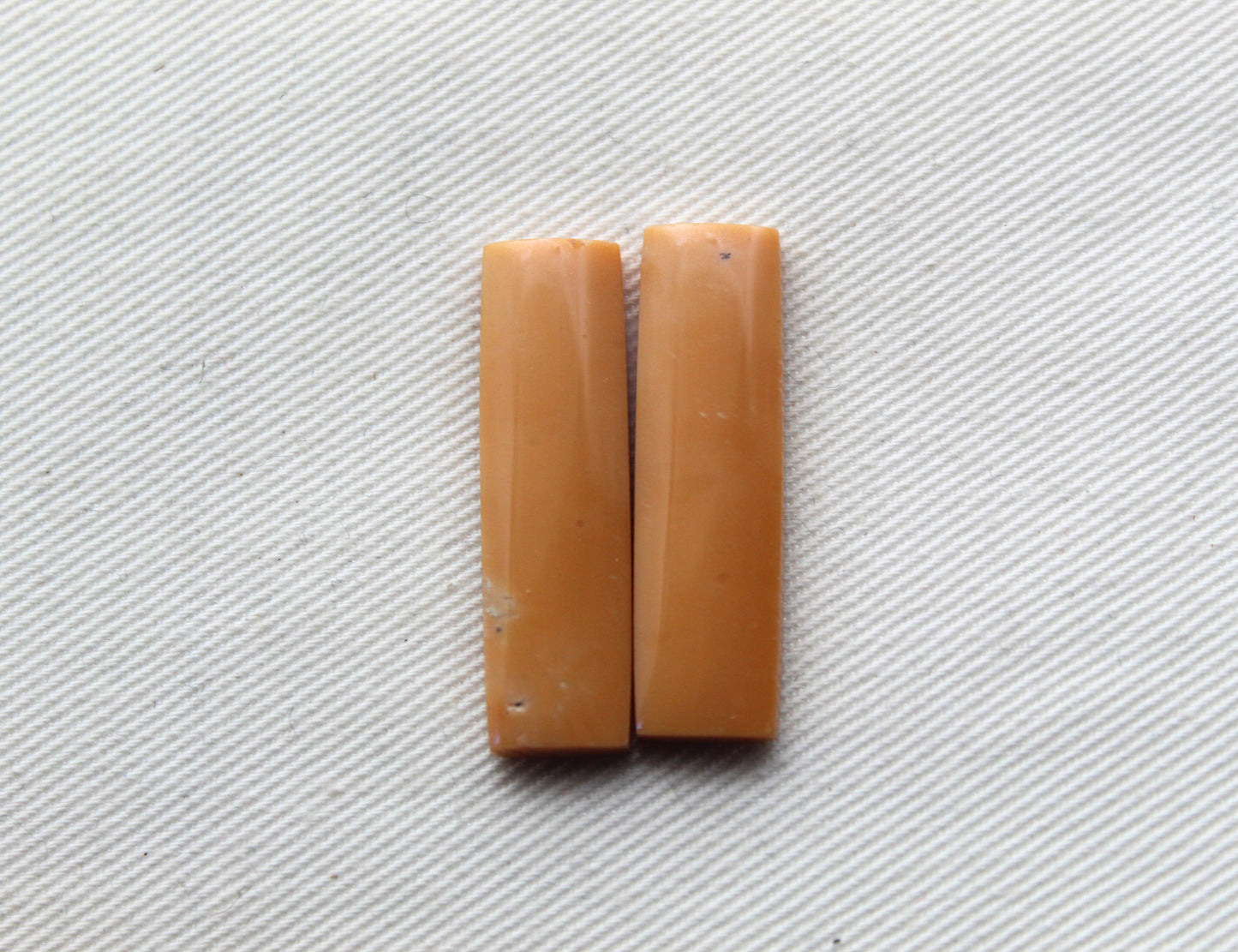 Yellow Chrysoprase Cabochon Pair Gemstone rectangle