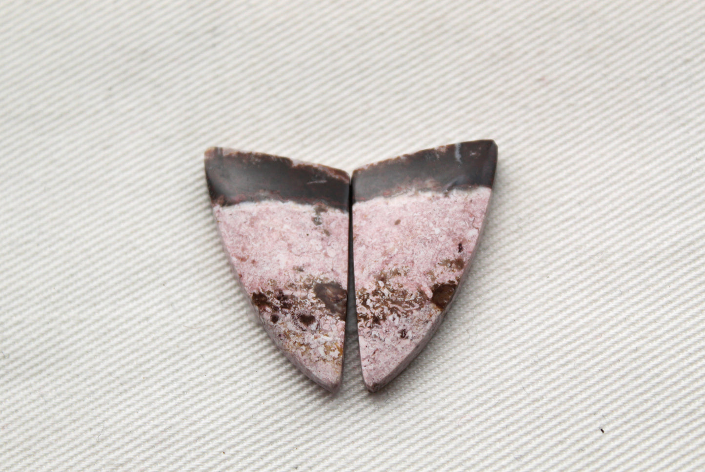 Indonesian Pink Jasper Pair Cabochons Gemstone natural