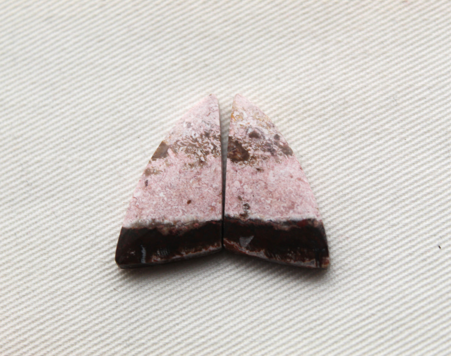 Indonesian Pink Jasper Pair Cabochons Gemstone natural