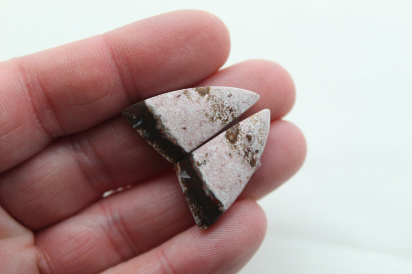 Indonesian Pink Jasper Pair Cabochons Gemstone natural