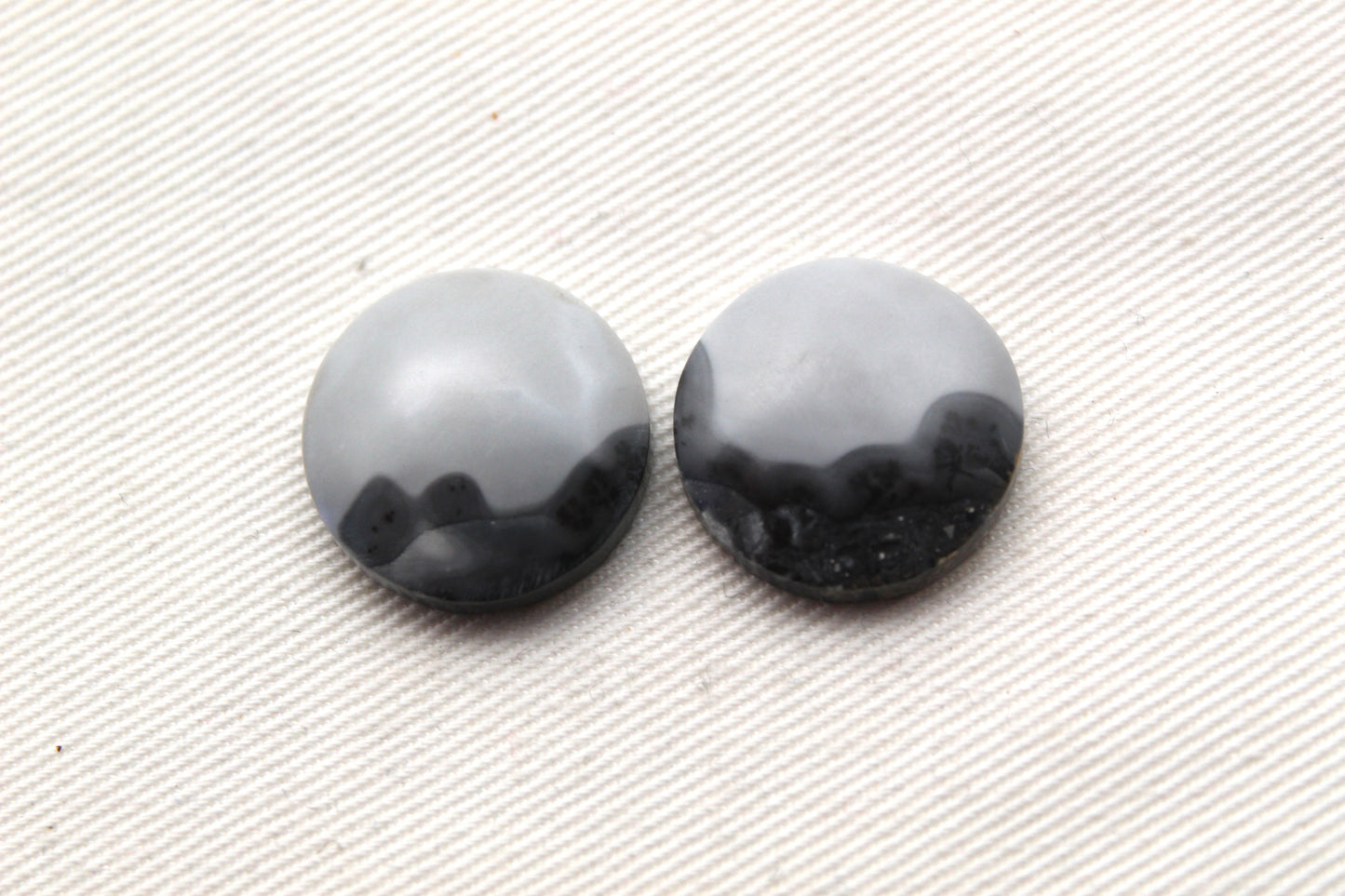 Small Maligano Jasper cabochons pair Gemstone round 18MM