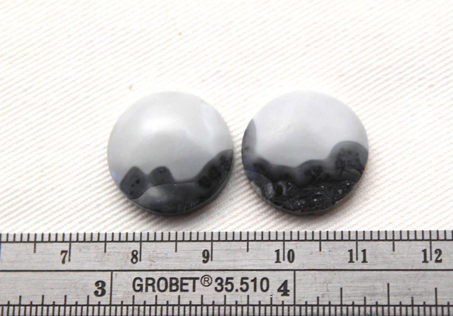 Small Maligano Jasper cabochons pair Gemstone round 18MM