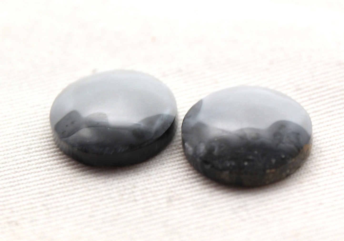 Small Maligano Jasper cabochons pair Gemstone round 18MM
