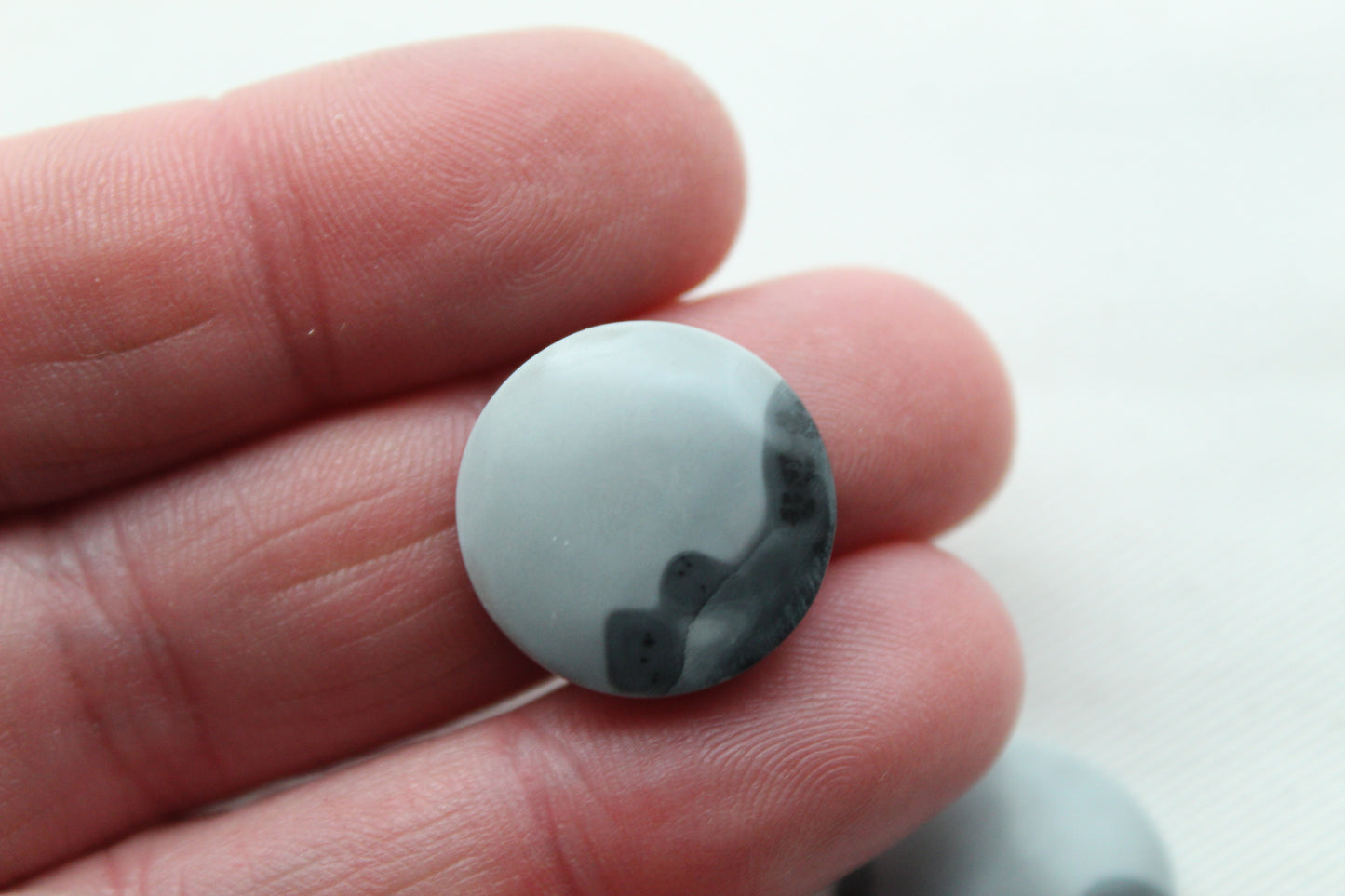 Small Maligano Jasper cabochons pair Gemstone round 18MM