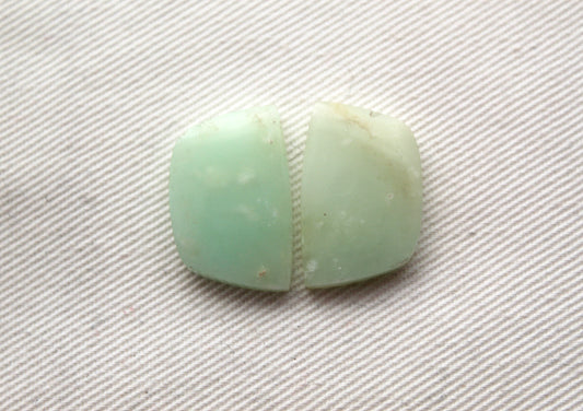 Small Chrysoprase pair cabochon gemstone green