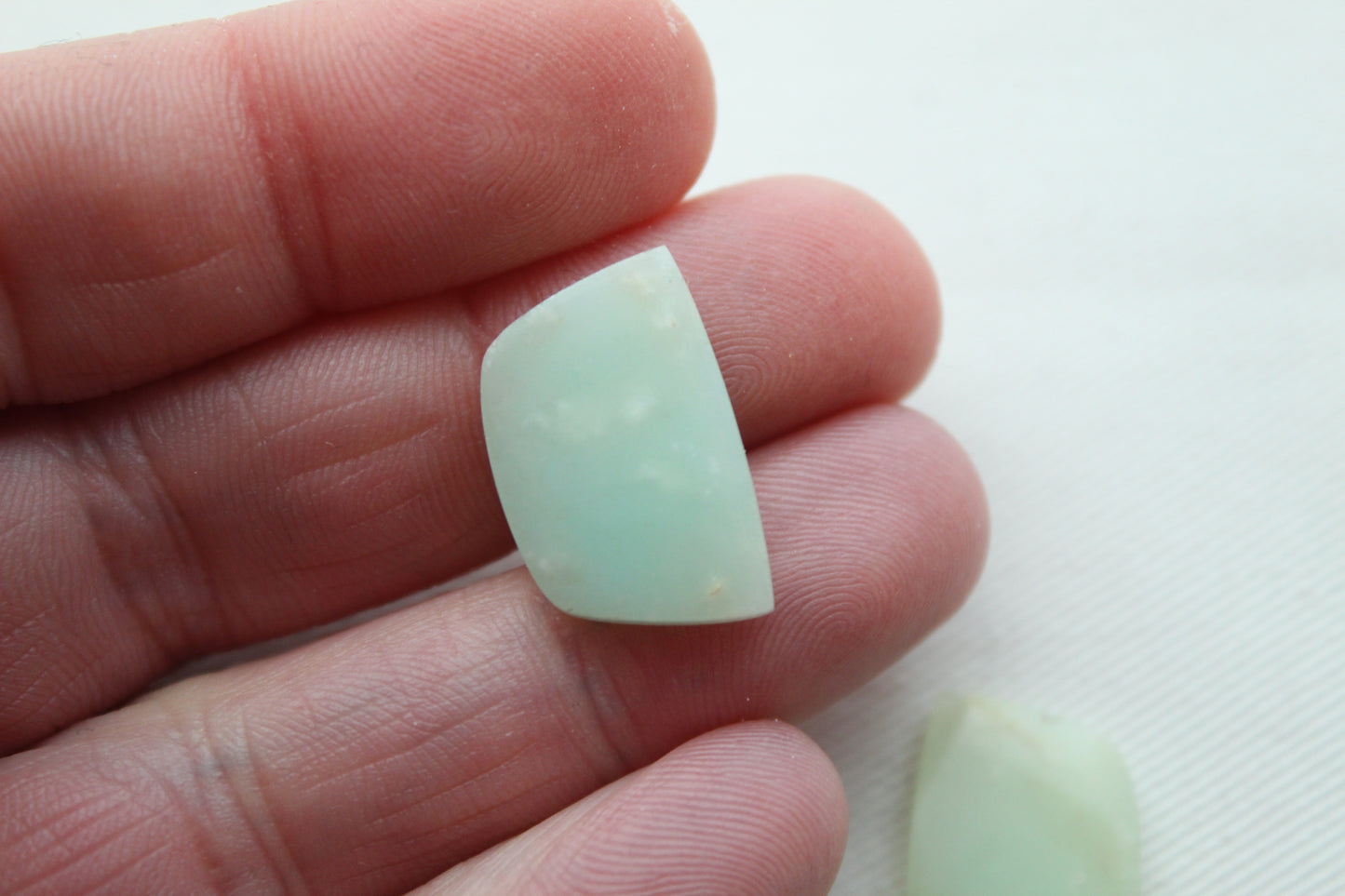 Small Chrysoprase pair cabochon gemstone green