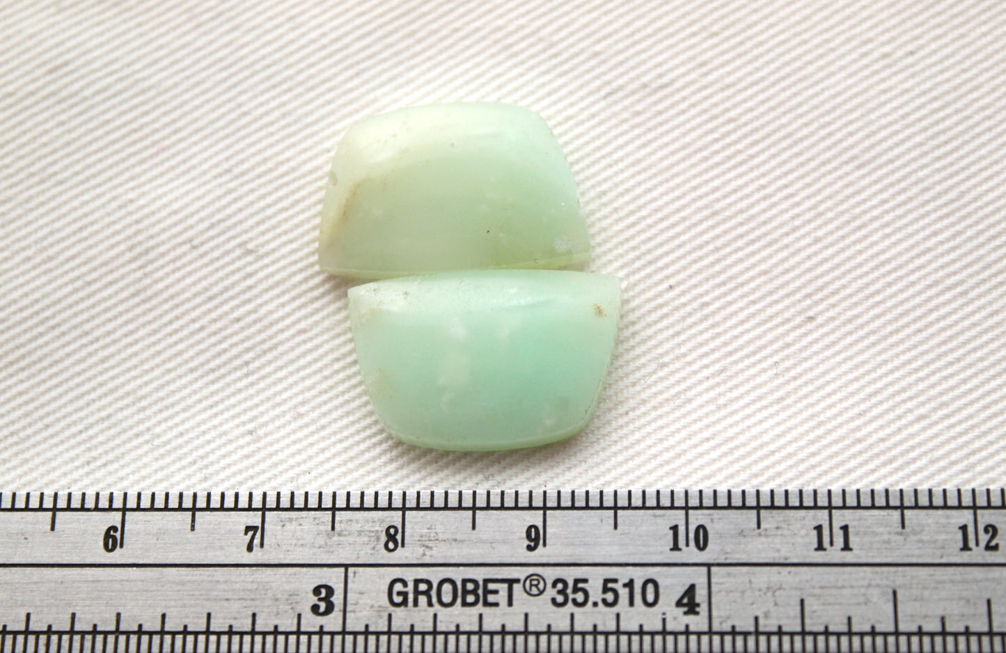 Small Chrysoprase pair cabochon gemstone green