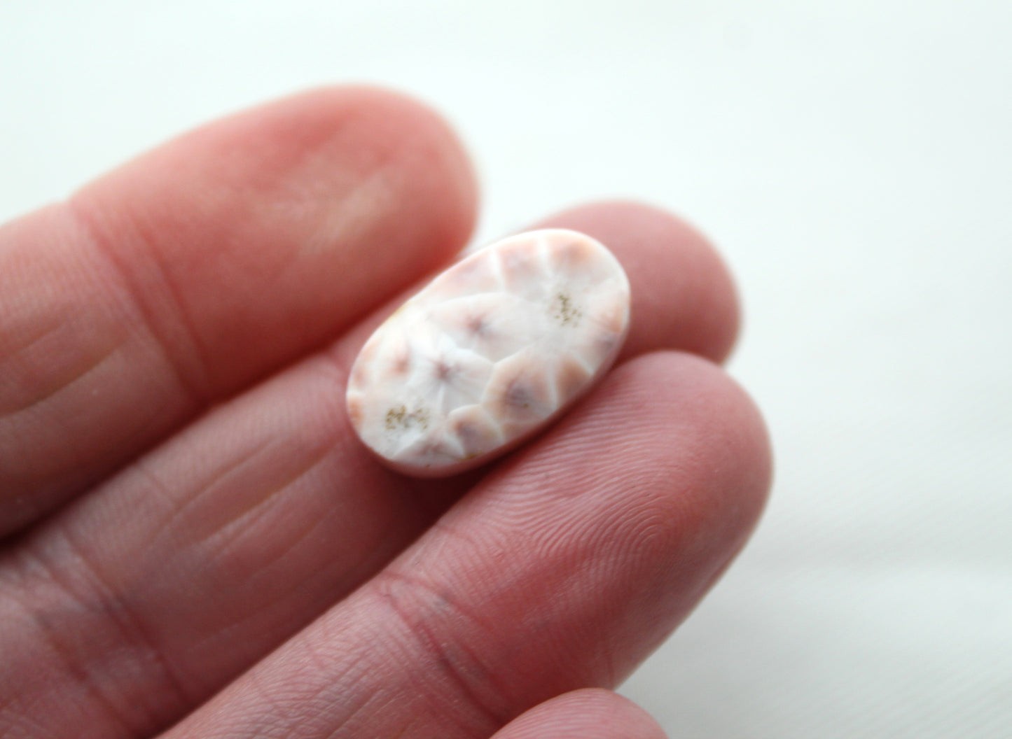 Small Thomsonite Oval Cabochon pink gemstone