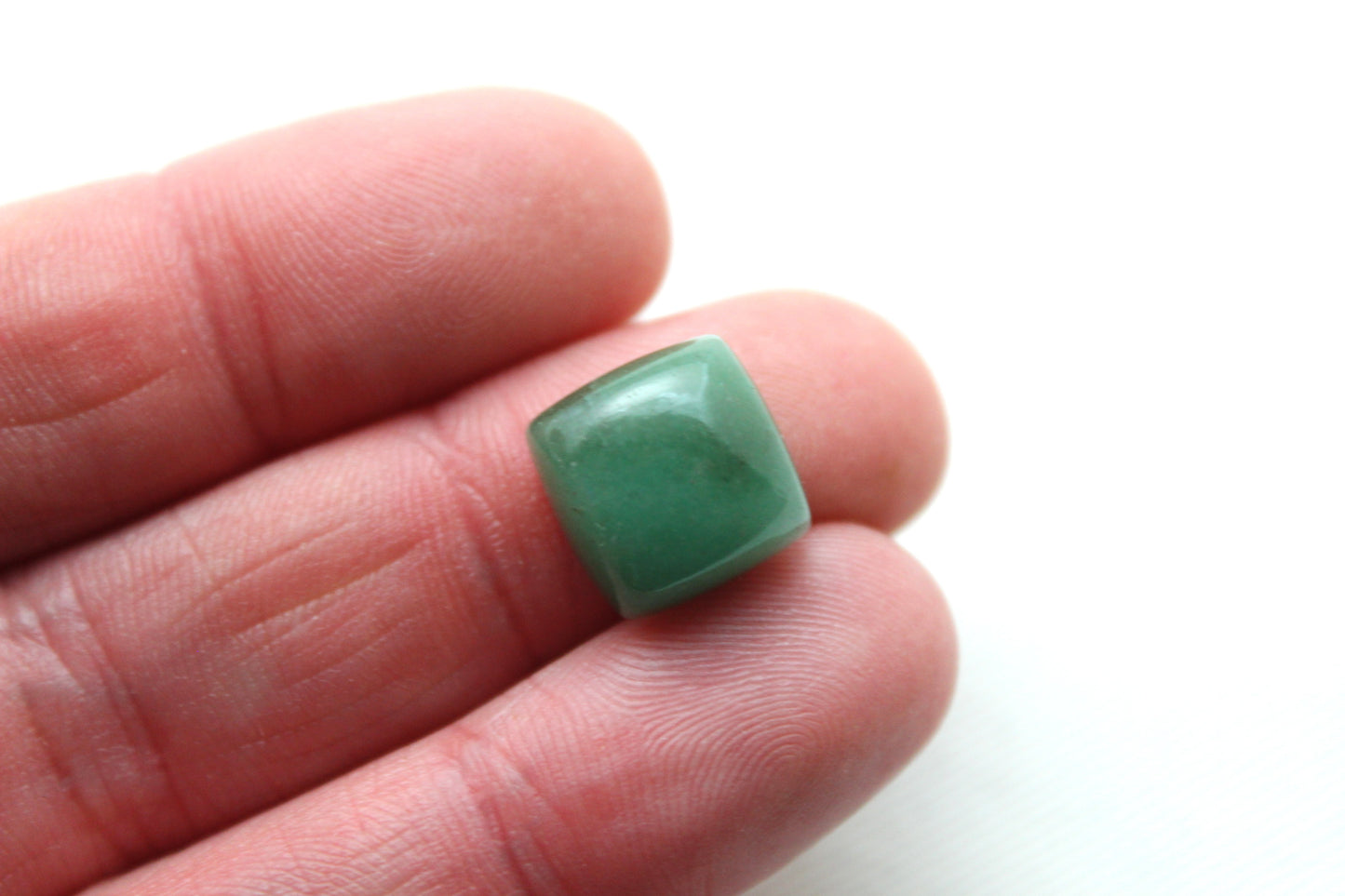 TWO cushion green aventurine cabochons Gemstone 12MM