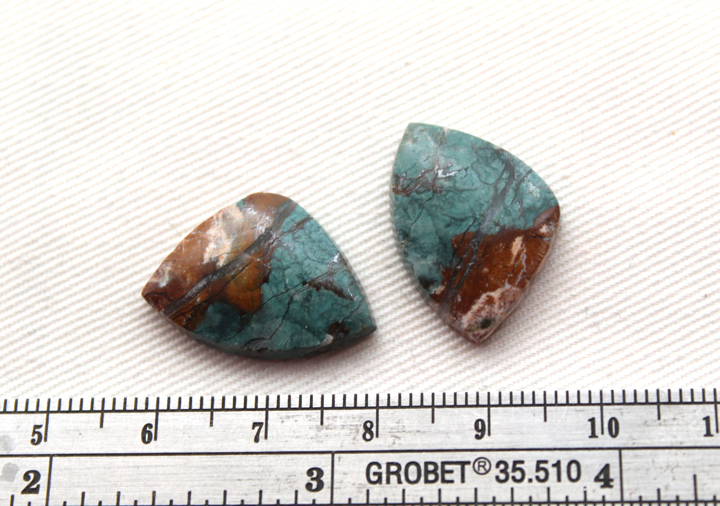 Small Neela Terra Jasper Cabochon Pair Gemstone Green