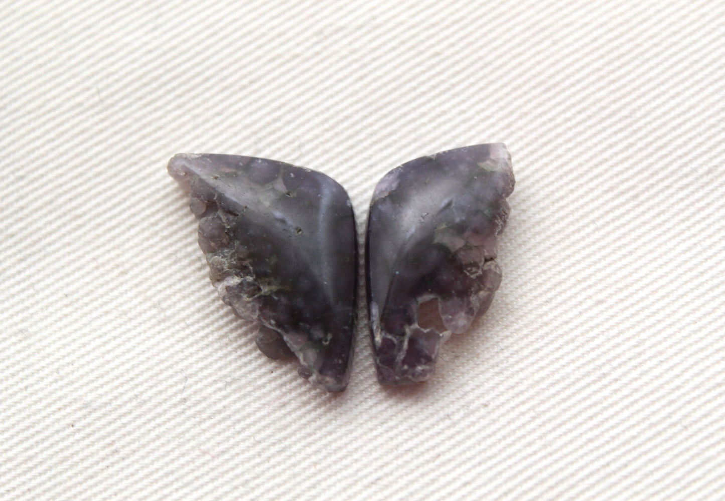 Small Pair Purple Grape Agate Cabochons gemstones rough edges