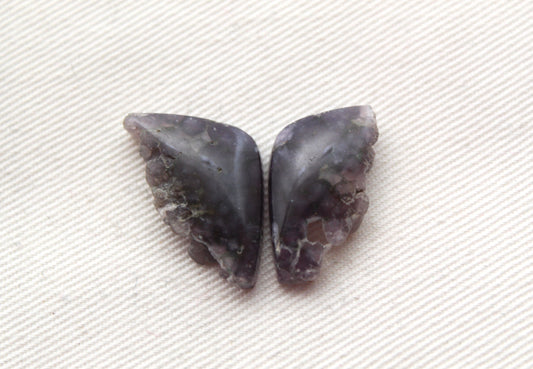 Small Pair Purple Grape Agate Cabochons gemstones rough edges