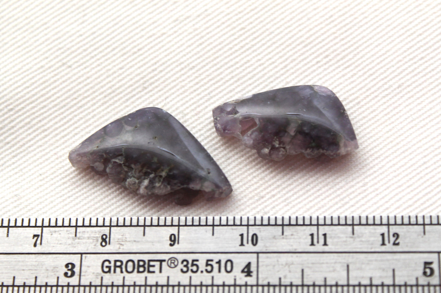 Small Pair Purple Grape Agate Cabochons gemstones rough edges