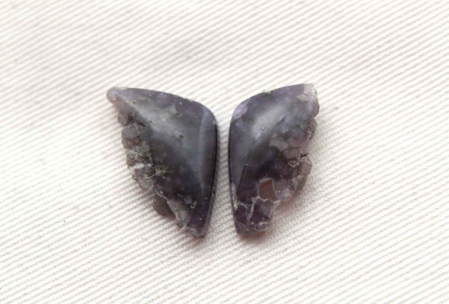 Small Pair Purple Grape Agate Cabochons gemstones rough edges