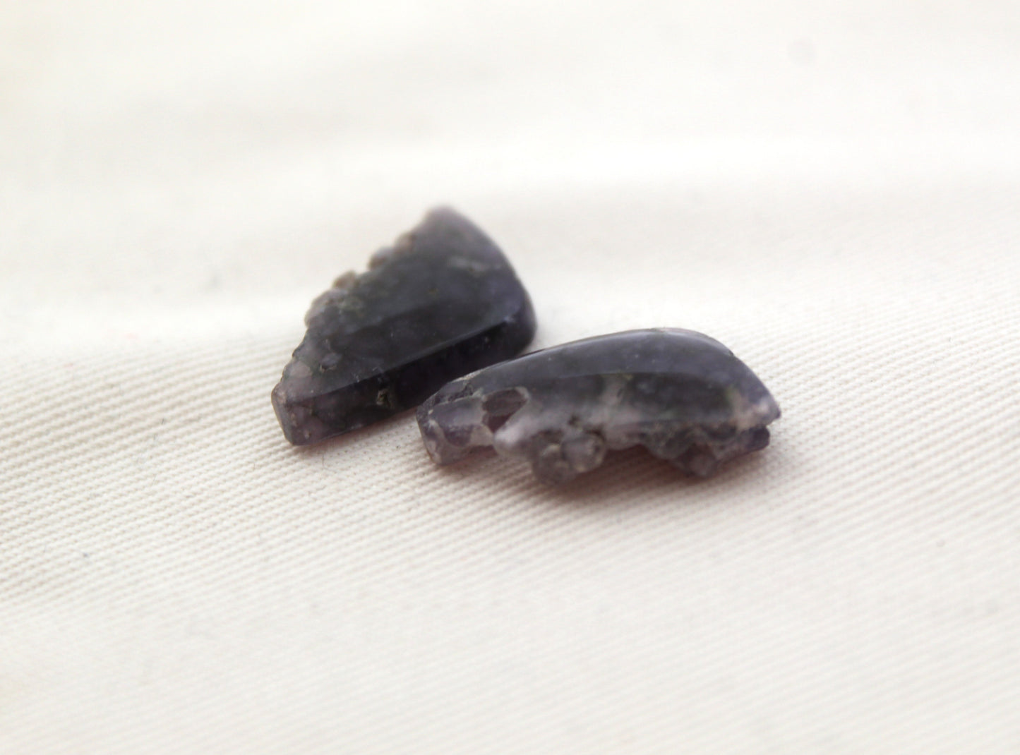 Small Pair Purple Grape Agate Cabochons gemstones rough edges