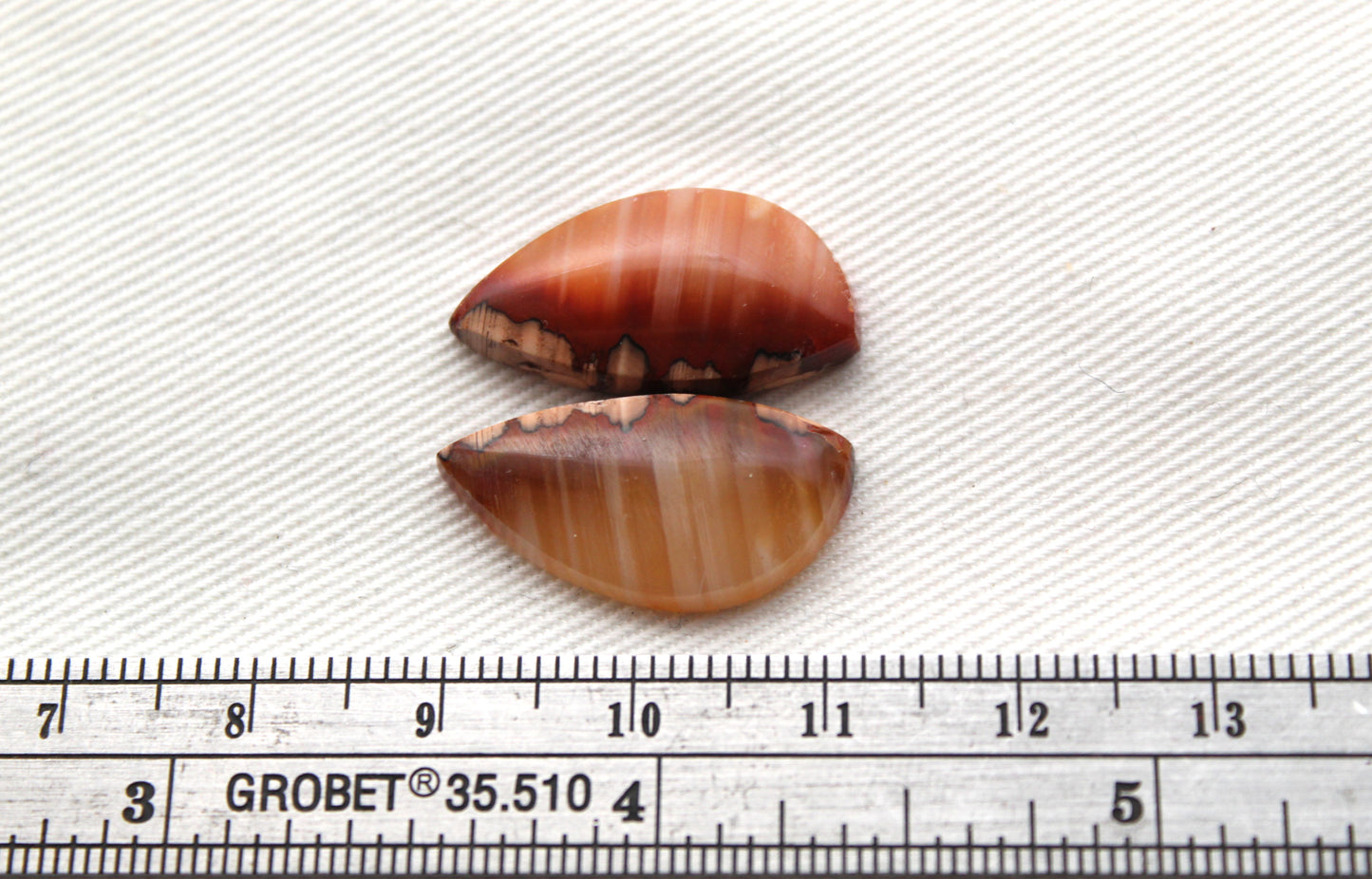 Small Pair Indonesian Agate Cabochons gemstone natural