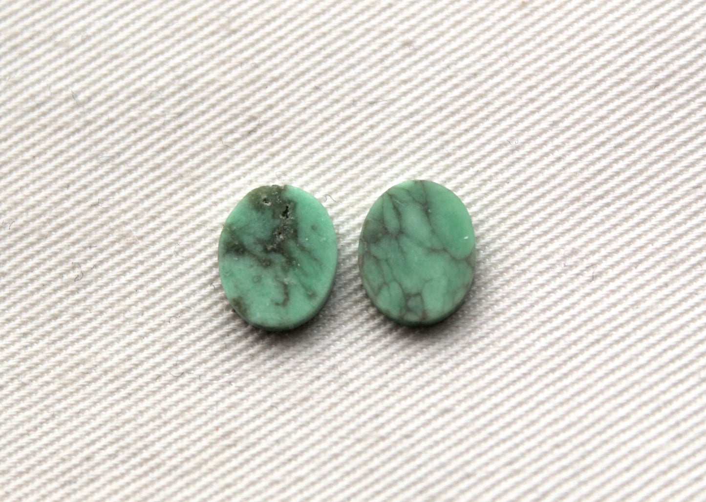 TWO Variscite Flat cabochons 8X10 MM Gemstones Oval