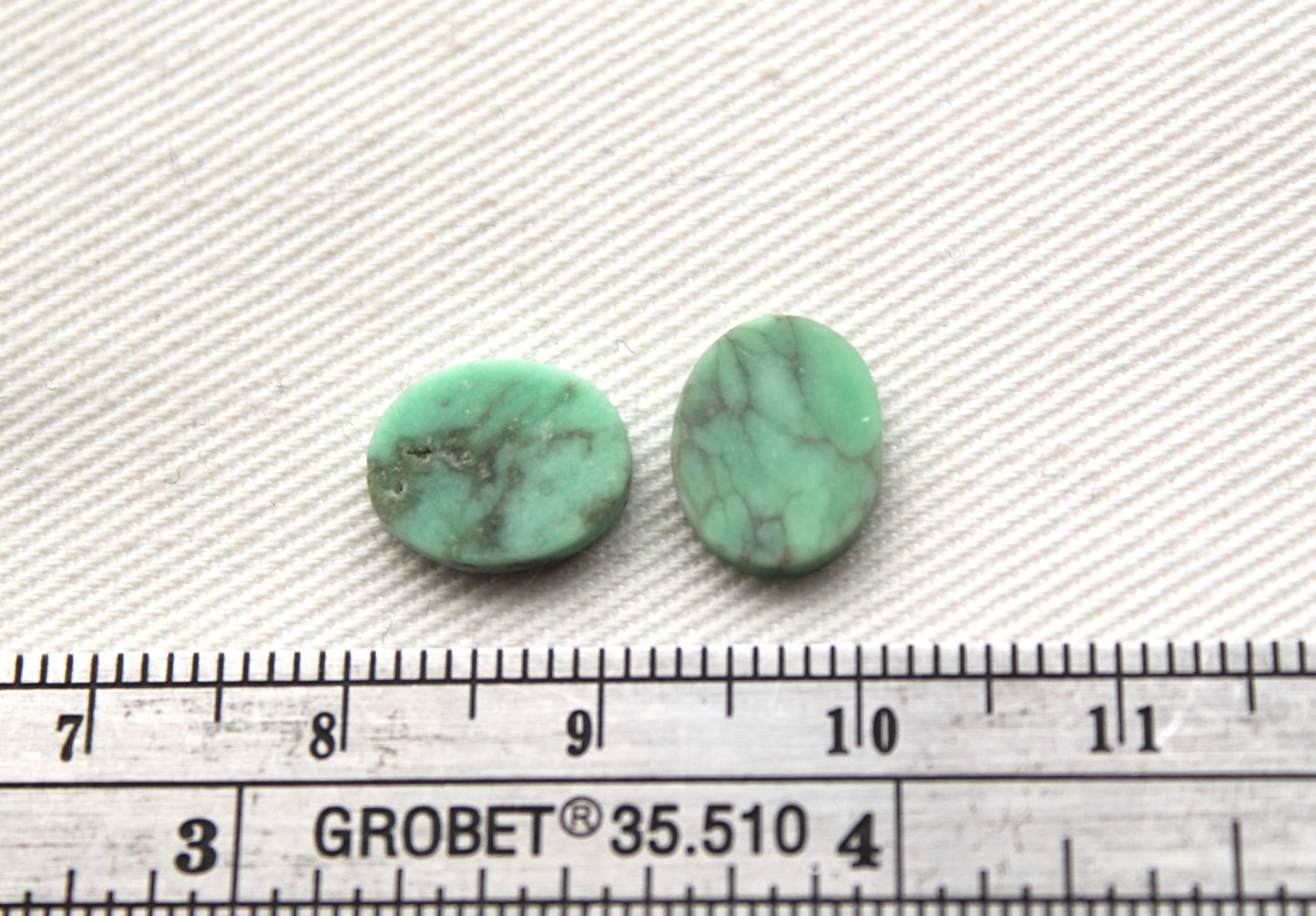 TWO Variscite Flat cabochons 8X10 MM Gemstones Oval
