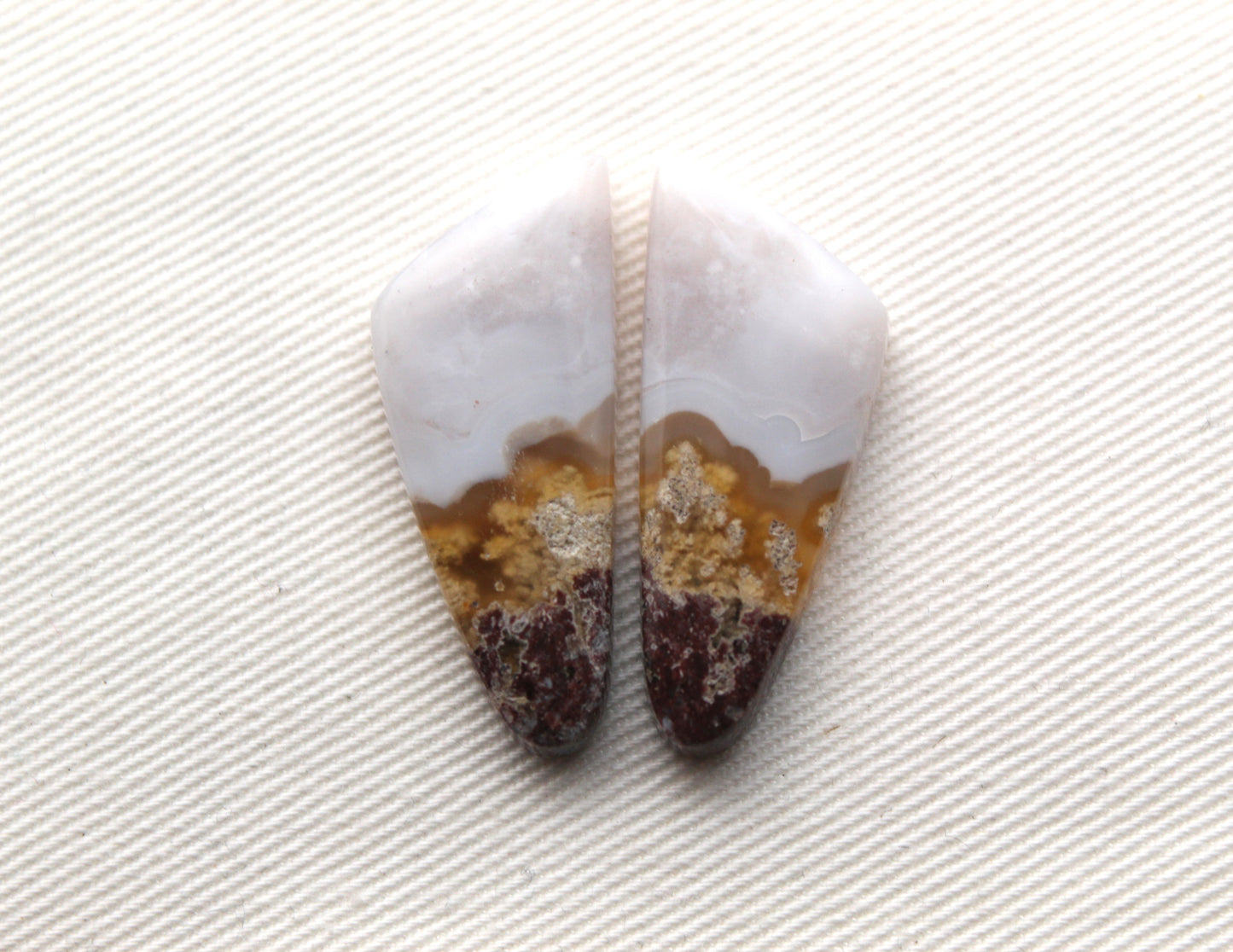 Chalcedony cabochons Pair purple