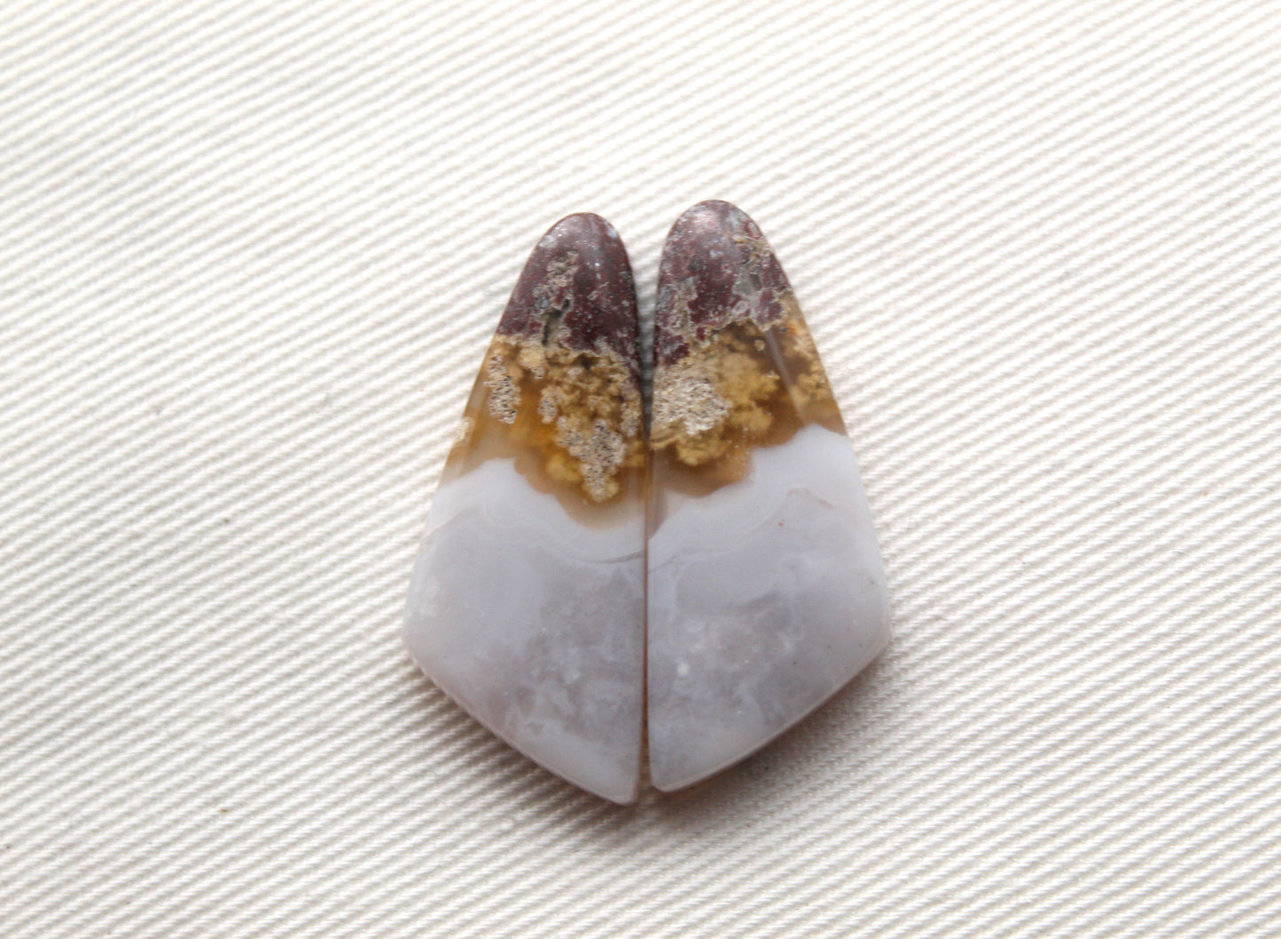 Chalcedony cabochons Pair purple