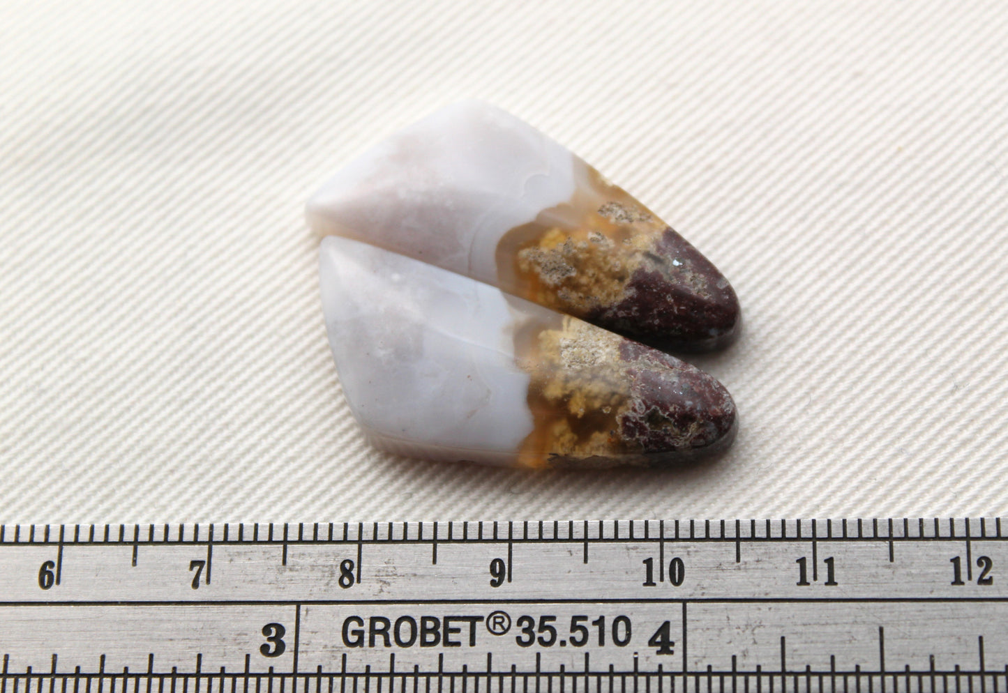 Chalcedony cabochons Pair purple