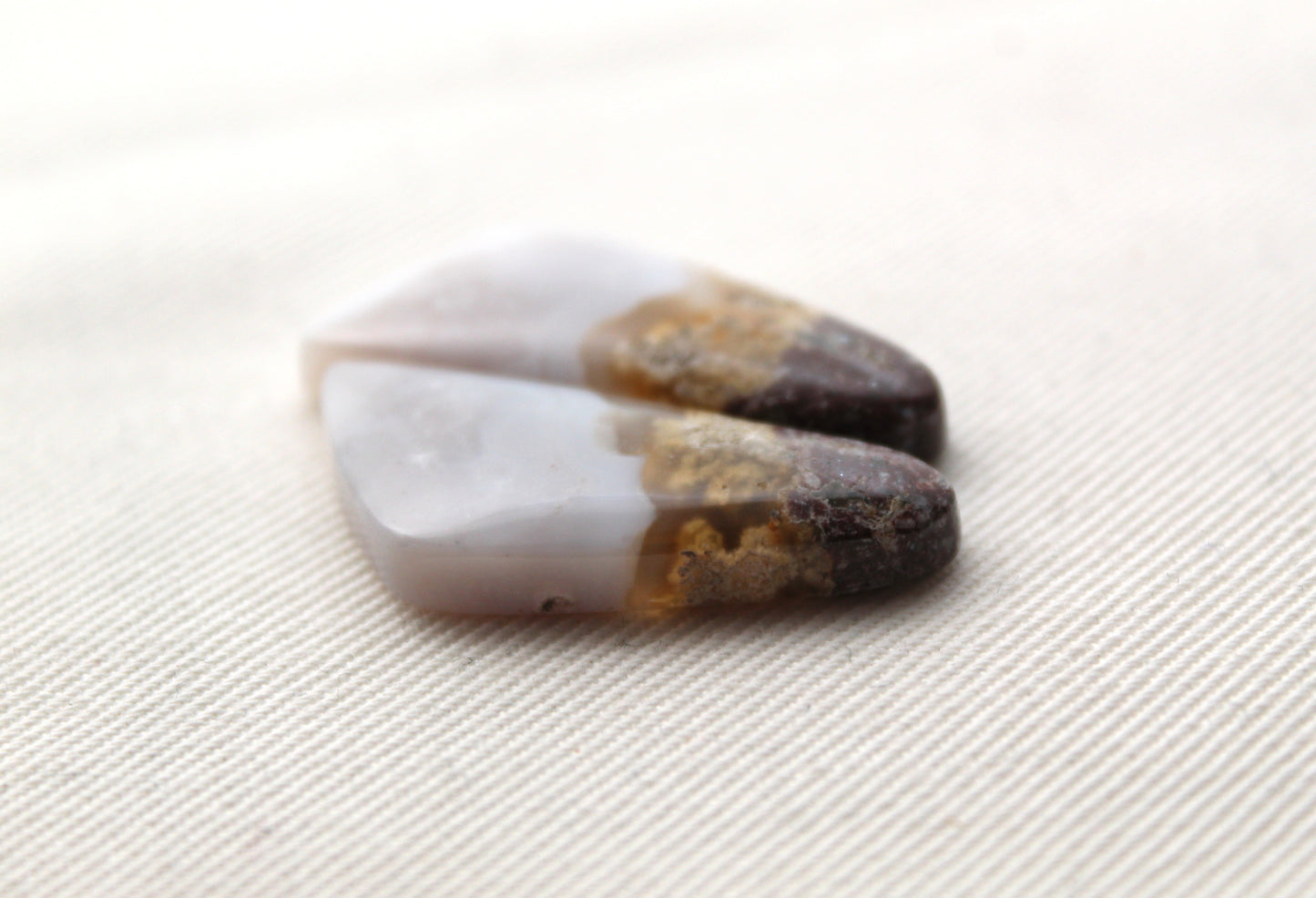 Chalcedony cabochons Pair purple
