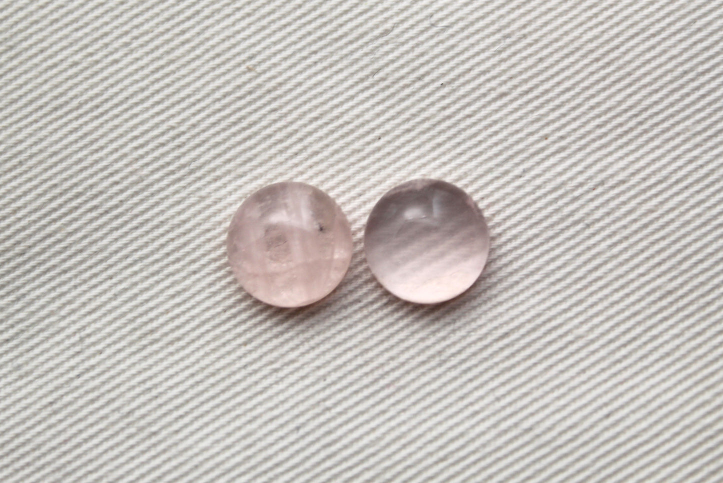 <tc>Paire de cabochons Quartz Rose Pierres rondes 8MM</tc>