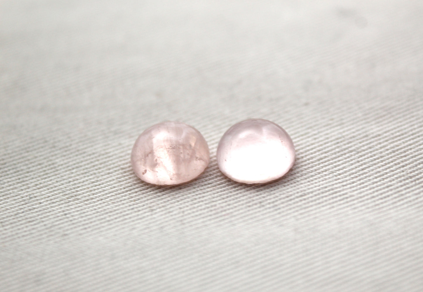 <tc>Paire de cabochons Quartz Rose Pierres rondes 8MM</tc>