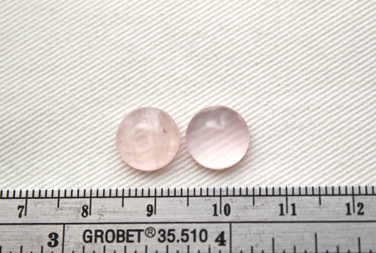 <tc>Paire de cabochons Quartz Rose Pierres rondes 8MM</tc>