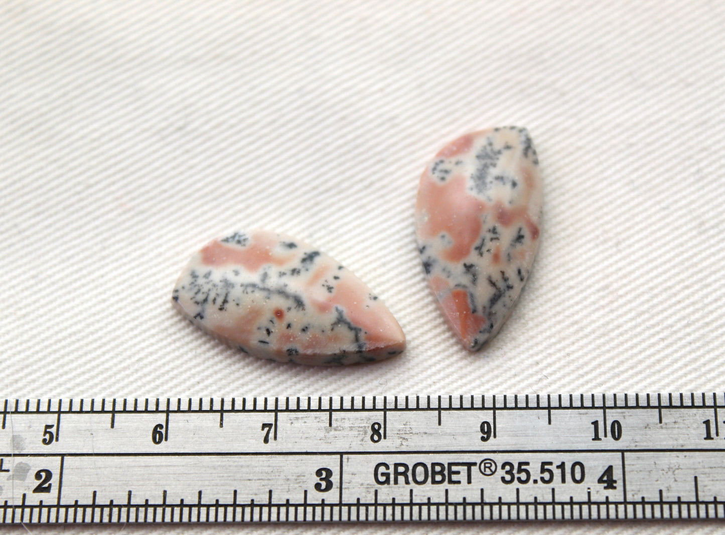 Small Dendritic Jasper Cabochon Pair Gemstone