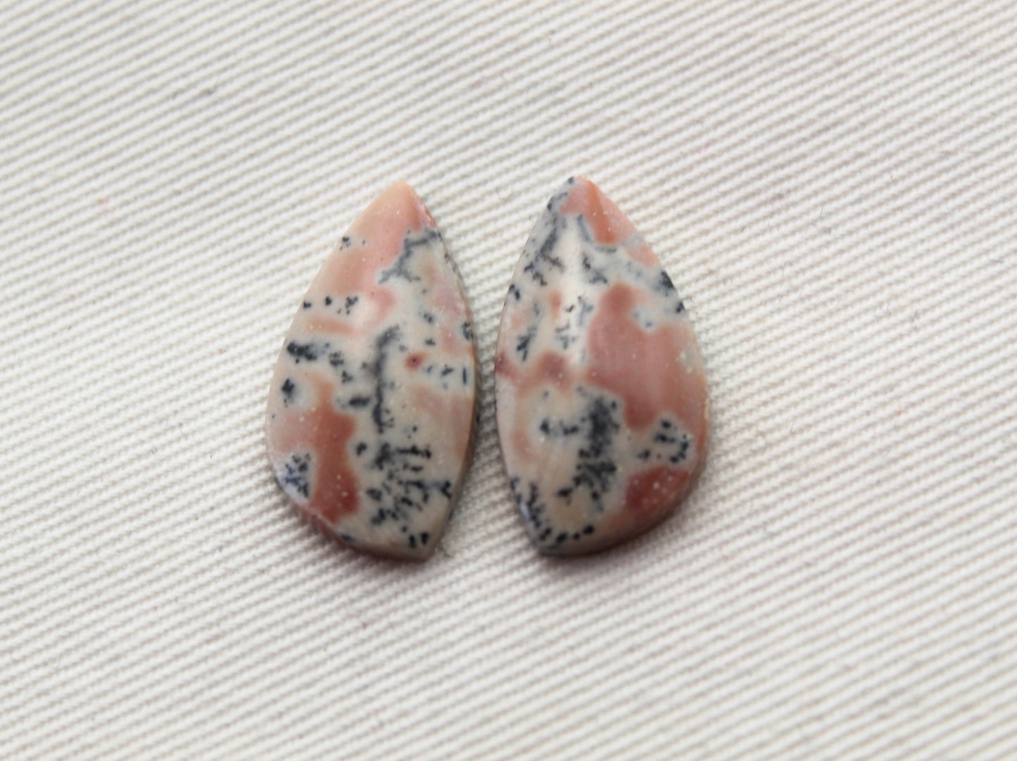 Small Dendritic Jasper Cabochon Pair Gemstone