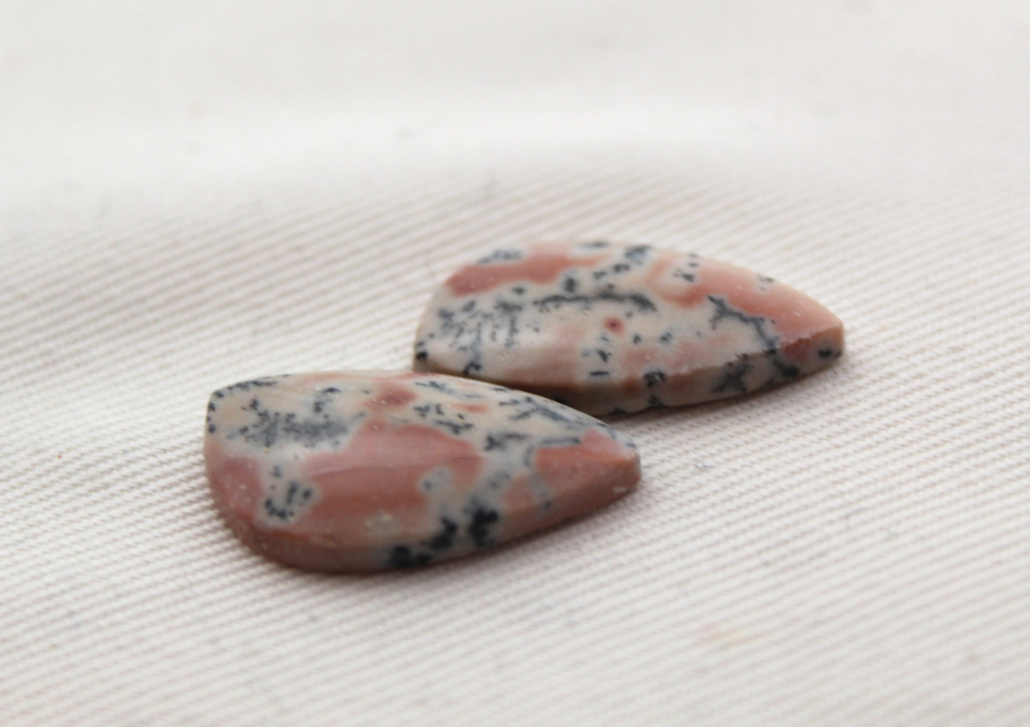 Small Dendritic Jasper Cabochon Pair Gemstone